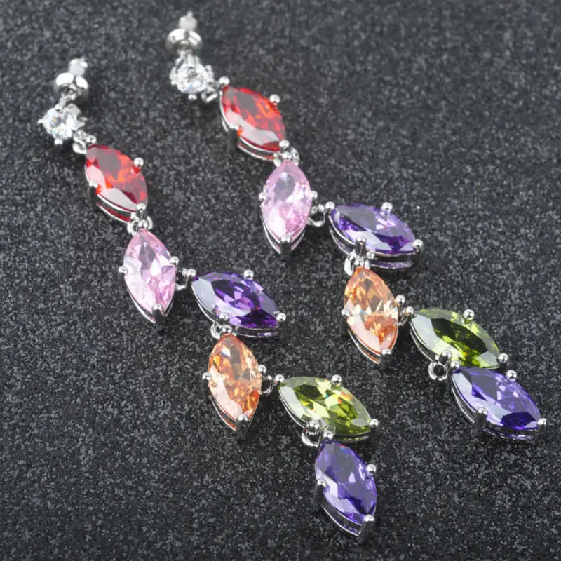 Noble Multicolor Stone Cubic Zirconia For Women Silver Jewelry Drop Earrings Free Shipping PE0101
Noble Multicolor Stone Cubic Zirconia For Women Silver Jewelry Drop Earrings Free Shipping PE0101