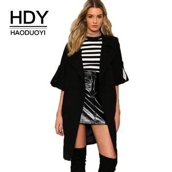 HDY Haoduoyi Fashion Black Women Trench Coat British Style Unicolor Half-Sleeve Female Outercoats Double Breasted Ladies
HDY Haoduoyi Fashion Black Women Trench Coat British Style Unicolor Half-Sleeve Female Outercoats Double Breasted Ladies