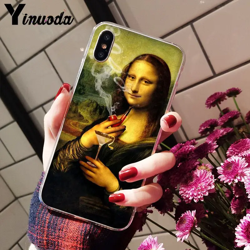Van Gogh Mona Lisa Funny Art Girl with a pear earing