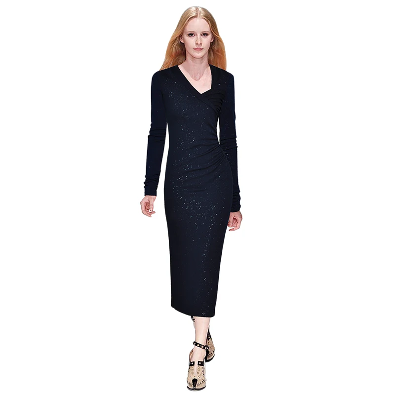 glitter bling dress irregular collar ruched waistline back vent ankle length long sleeve maxi dress runway navy bodycon dress
glitter bling dress irregular collar ruched waistline back vent ankle length long sleeve maxi dress runway navy bodycon dress