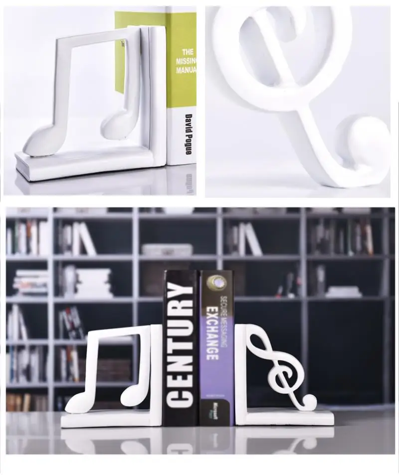 2019 Newest Creative Books Bookends Bookshelf Simple And Elegant music symbol Book Holder