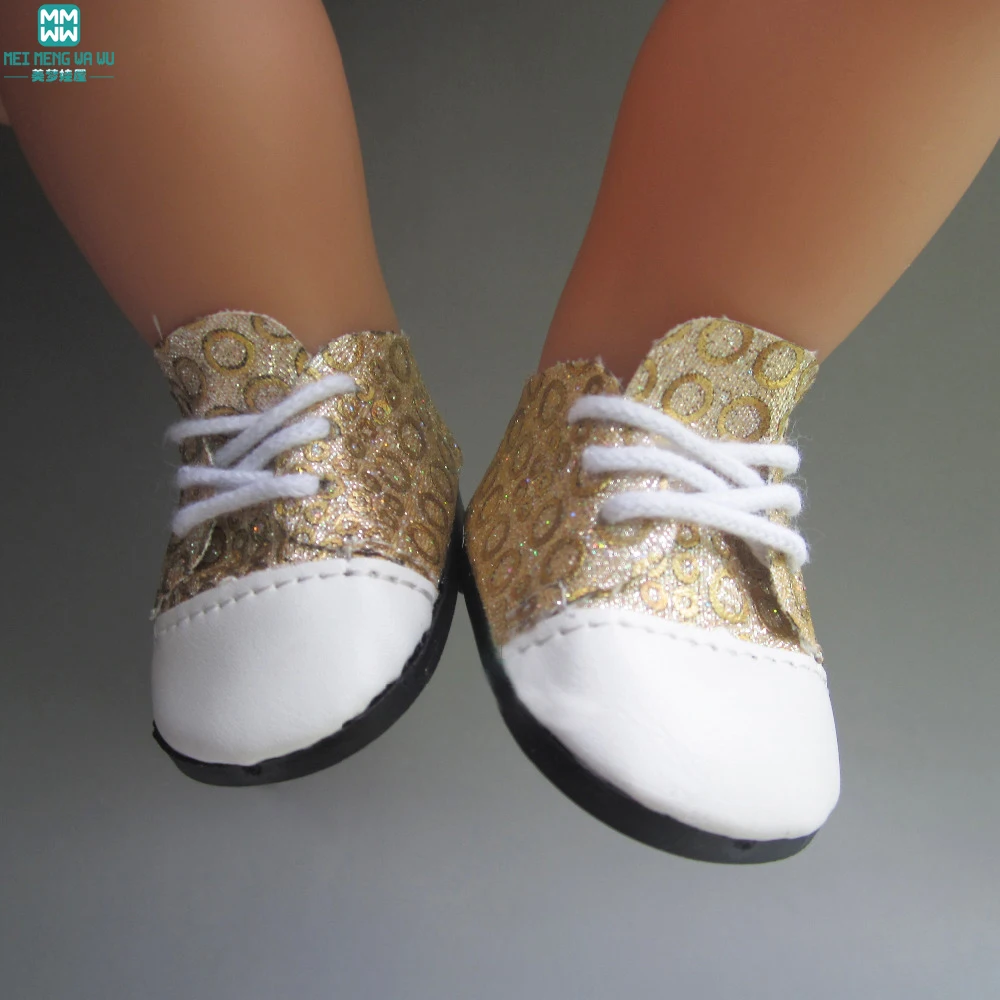 7cm fashion Gold sneakers baby shoes fits 43 cm toy new born doll and american doll accessories
7cm fashion Gold sneakers baby shoes fits 43 cm toy new born doll and american doll accessories