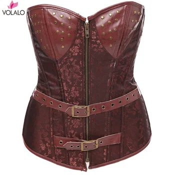 Zip & Buckle Punk Corset Coffee Brown Steampunk Boned Basque Shirt Retro Cosplay Sexy Fancy Party Dress Top S-6XL Plus Size
Zip & Buckle Punk Corset Coffee Brown Steampunk Boned Basque Shirt Retro Cosplay Sexy Fancy Party Dress Top S-6XL Plus Size