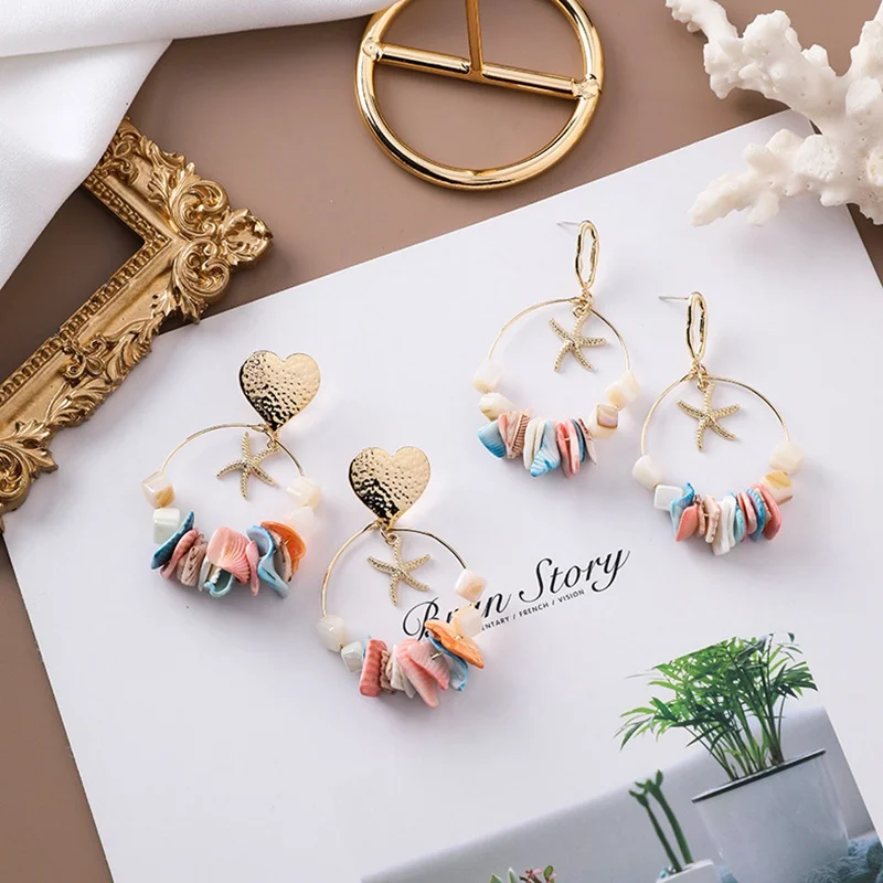 2019 New Korean Hoop Earrings For Women Starfish Handmade Shell Jewelry Statement Pendientes Heart Metal Earrings Accessories
2019 New Korean Hoop Earrings For Women Starfish Handmade Shell Jewelry Statement Pendientes Heart Metal Earrings Accessories