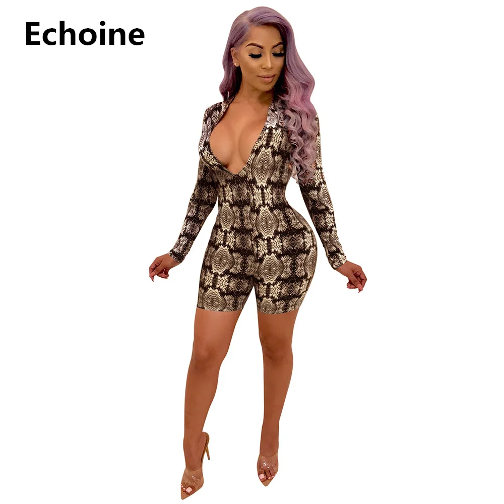 Women Sexy Bodycon Playsuit Snake Skin Print V-neck Slim Long Sleeve Jumpsuit Woman Sexy Club Outfit Ladies Sexy Party Jumpsuit
Women Sexy Bodycon Playsuit Snake Skin Print V-neck Slim Long Sleeve Jumpsuit Woman Sexy Club Outfit Ladies Sexy Party Jumpsuit
