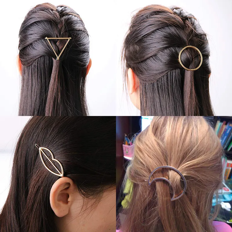 Fashion Woman Hair Accessories Triangle Hair Clip Pin Metal Geometric Alloy Hairband Moon Circle Hair Grip Barrette Girls Holder
Fashion Woman Hair Accessories Triangle Hair Clip Pin Metal Geometric Alloy Hairband Moon Circle Hair Grip Barrette Girls Holder
