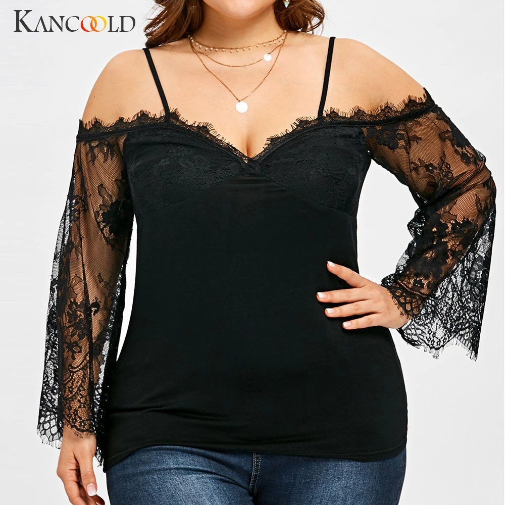 KANCOOLD top T-Shirt Large Size Women Off Shoulder T-Shirt Tops Lace Long Sleeve Casual fashion new top femme 2019FEB4
KANCOOLD top T-Shirt Large Size Women Off Shoulder T-Shirt Tops Lace Long Sleeve Casual fashion new top femme 2019FEB4