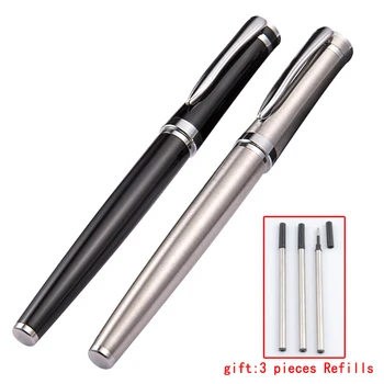 (1 pen + 3 refills) Full Metal Business writing Ballpoint Pen Black ink roller ball pens canetas Office school supplies 2003
(1 pen + 3 refills) Full Metal Business writing Ballpoint Pen Black ink roller ball pens canetas Office school supplies 2003
