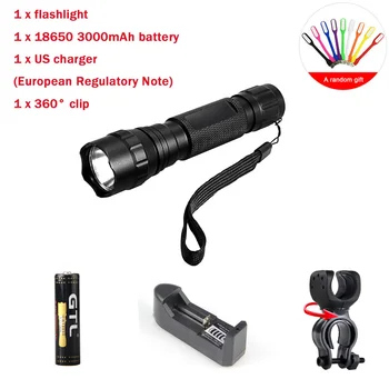 

Hot WF-501B CREE XP-L V6 1000 lumens 18650 1 mode outdoor waterproof spotlight torch hunting tactics LED super bright flashlight
