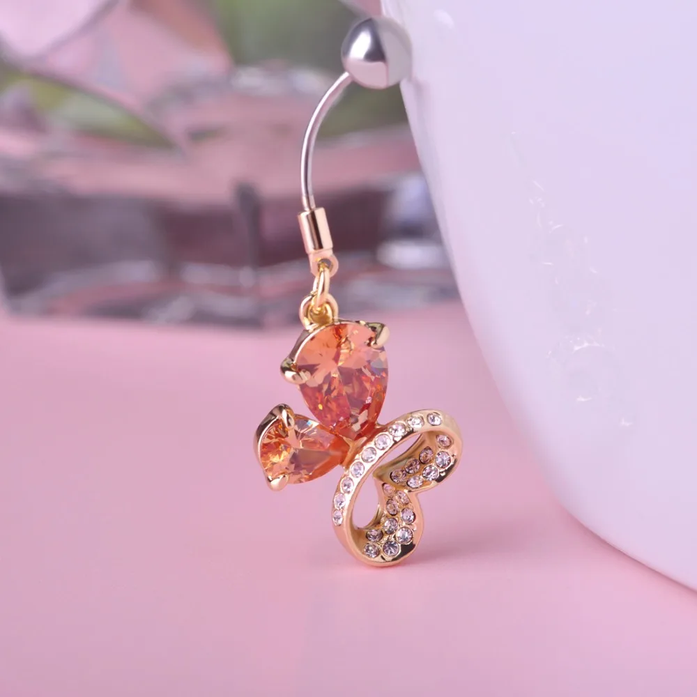 Summer Stlye Belly Button Rings Butterfly Shape Piercing Navel Love Women Girl Stainless Steel Real Zircon Animal Piercings
Summer Stlye Belly Button Rings Butterfly Shape Piercing Navel Love Women Girl Stainless Steel Real Zircon Animal Piercings