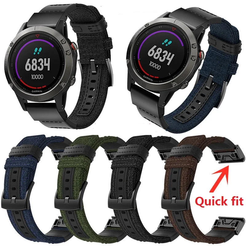 Quick Fit 22MM canvas Brecelet Watch Band for Garmin Fenix 5/ 5 Plus /approach S60 / Forerunner 935 945/Quatix 5 quickfit band
Quick Fit 22MM canvas Brecelet Watch Band for Garmin Fenix 5/ 5 Plus /approach S60 / Forerunner 935 945/Quatix 5 quickfit band