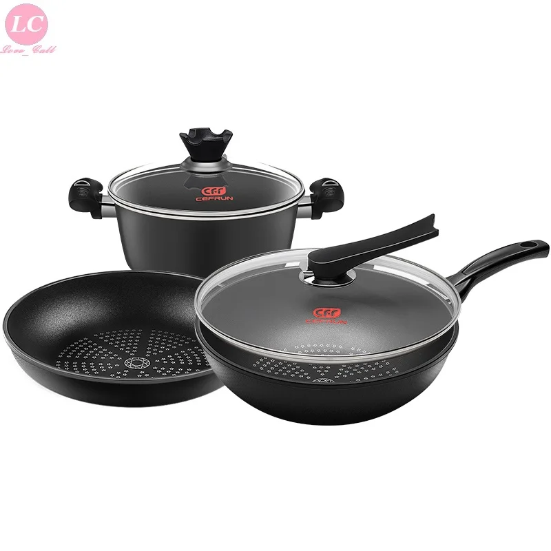 Cookware Set Kitchen Wok Frypan Casserole set Non-stick Pan Cooking Pan Soup Pan Induction Cooker Household Casserole
Cookware Set Kitchen Wok Frypan Casserole set Non-stick Pan Cooking Pan Soup Pan Induction Cooker Household Casserole