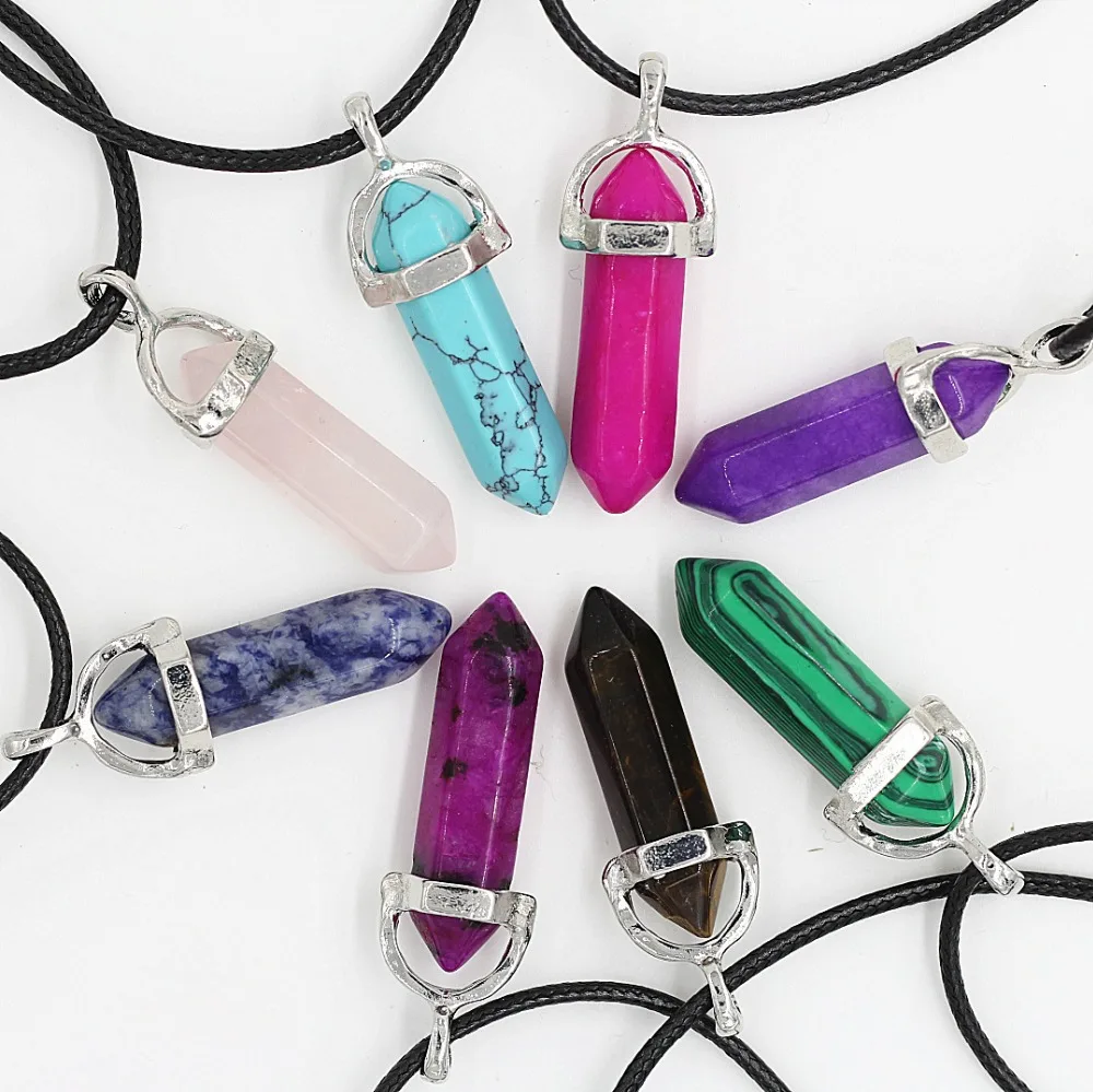 Natural Stone Crystal Pendant Necklace Aventurine Rose Quartz Tigea eye Turquoise Goldstone Lapis lazuli Malachite Opal Obsidia
Natural Stone Crystal Pendant Necklace Aventurine Rose Quartz Tigea eye Turquoise Goldstone Lapis lazuli Malachite Opal Obsidia