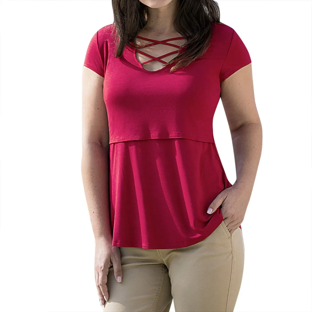 Nursing Top Women Summer Breastfeeding Casual Solid Tshirt Short Sleeve Tees Pregnant Maternity Clothes Ropa Embarazada 19Apr30
Nursing Top Women Summer Breastfeeding Casual Solid Tshirt Short Sleeve Tees Pregnant Maternity Clothes Ropa Embarazada 19Apr30