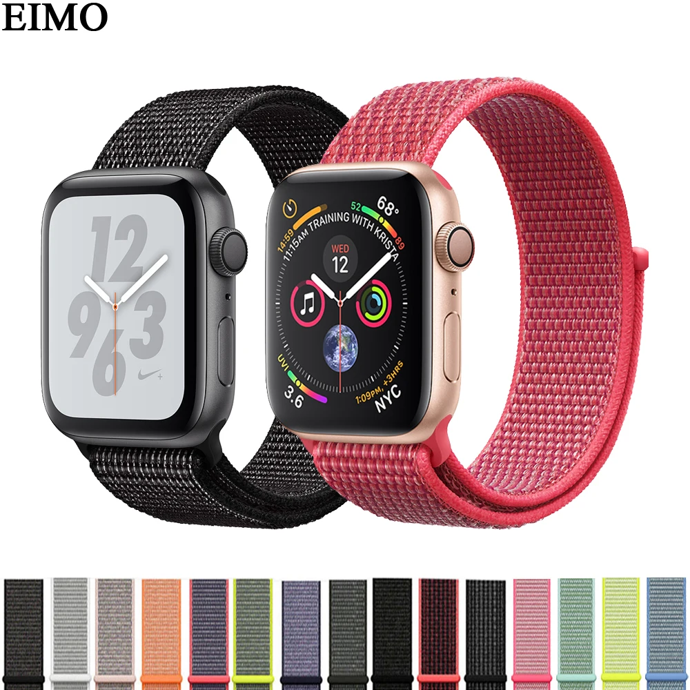 

EIMO Sport Loop Band correa for Apple Watch series 4 44mm 40mm iwatch 4/3/2 42mm 38mm Nylon Strap Bracelet Wrist belt Watchband