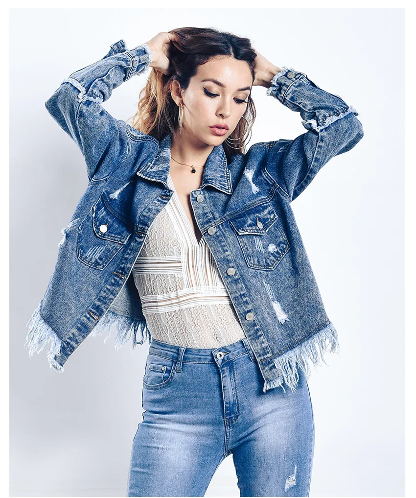 CBUCYI Denim women 2018 new European and American women's loose BF romantic su jacket jacket thin denim jacket (9)