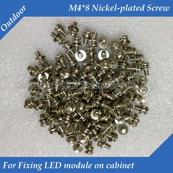500pcs/lot For fixing Outdoor LED modules on LED display cabinet M4*8 LED module nickel-plated screw
500pcs/lot For fixing Outdoor LED modules on LED display cabinet M4*8 LED module nickel-plated screw