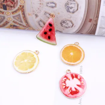 New Trendy DIY Jewelry Charms Gold Tone Plated Oil Drop Watermelon Lemon Tomato Fruit Floating Pendant Charm Craft Fit Bracelet
New Trendy DIY Jewelry Charms Gold Tone Plated Oil Drop Watermelon Lemon Tomato Fruit Floating Pendant Charm Craft Fit Bracelet