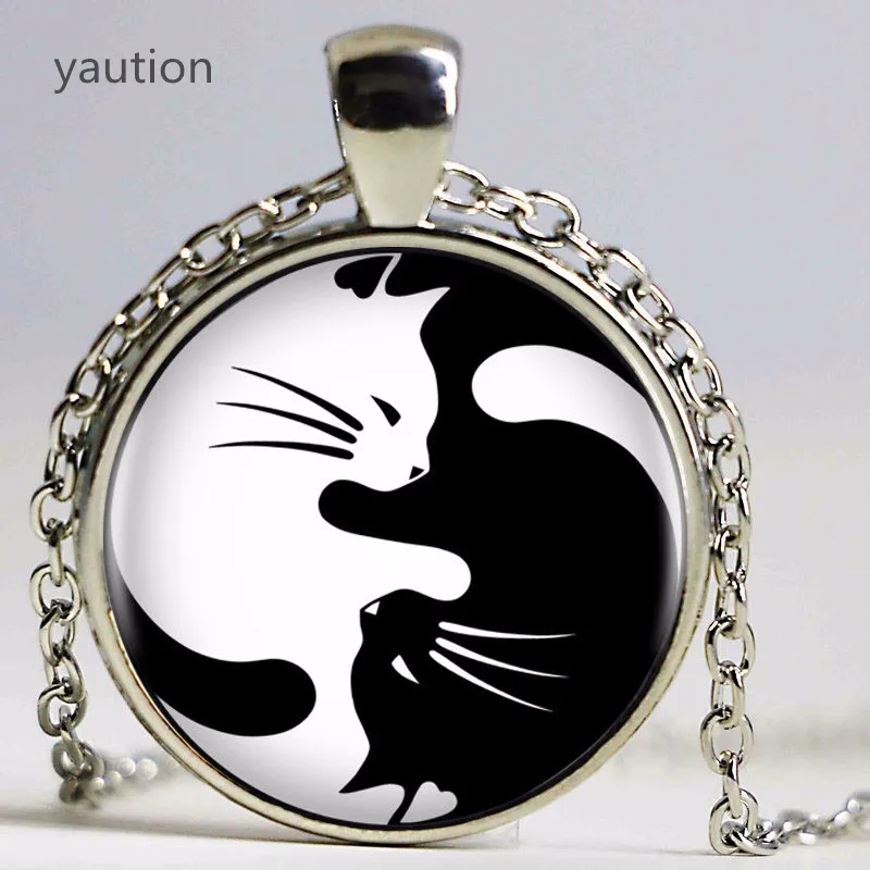Hot! Vintage Two Yin Yang Cats Necklace Pendant Kolye Cabochon Long Chain Statement Necklace For Fashion Women Men
Hot! Vintage Two Yin Yang Cats Necklace Pendant Kolye Cabochon Long Chain Statement Necklace For Fashion Women Men