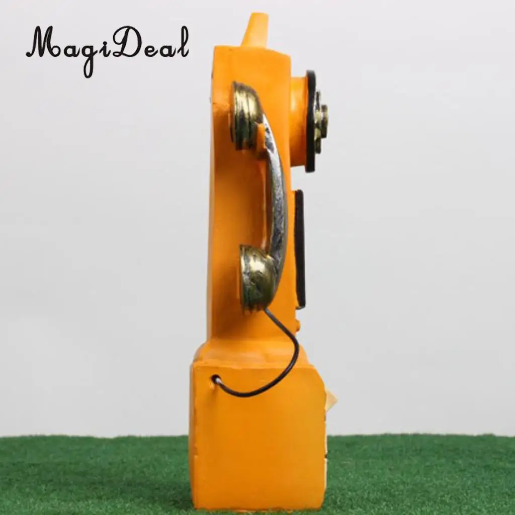 Vintage Rotary Phone Piggy Bank Home Office Desk Display Resin Crafts Tabletop Centerpieces Collectible Figurines Ornaments Gift