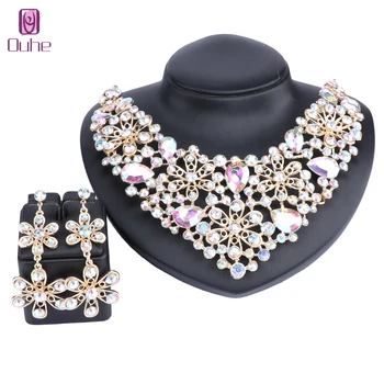 Fashion Flower Bridal Jewelry Sets Wedding Engagement Necklace Earrings Sets For Brides Party Costume Decoration Jewellery Women
Fashion Flower Bridal Jewelry Sets Wedding Engagement Necklace Earrings Sets For Brides Party Costume Decoration Jewellery Women