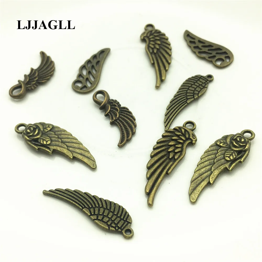 LJJAGLL Wholesale 100pcs Zinc Alloy Antique Bronz Mix Small Wings&Feather Charm Vintage Wings Fit Diy Jewelry Making AYM011
LJJAGLL Wholesale 100pcs Zinc Alloy Antique Bronz Mix Small Wings&Feather Charm Vintage Wings Fit Diy Jewelry Making AYM011