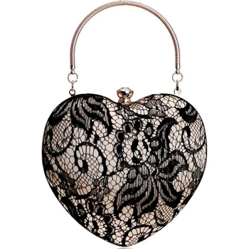 Lace Luxurious Women Heart Evening Bags Hollow Out Design Rhinestones Clutches Chain Shoulder Purse Handbags(Black)
Lace Luxurious Women Heart Evening Bags Hollow Out Design Rhinestones Clutches Chain Shoulder Purse Handbags(Black)