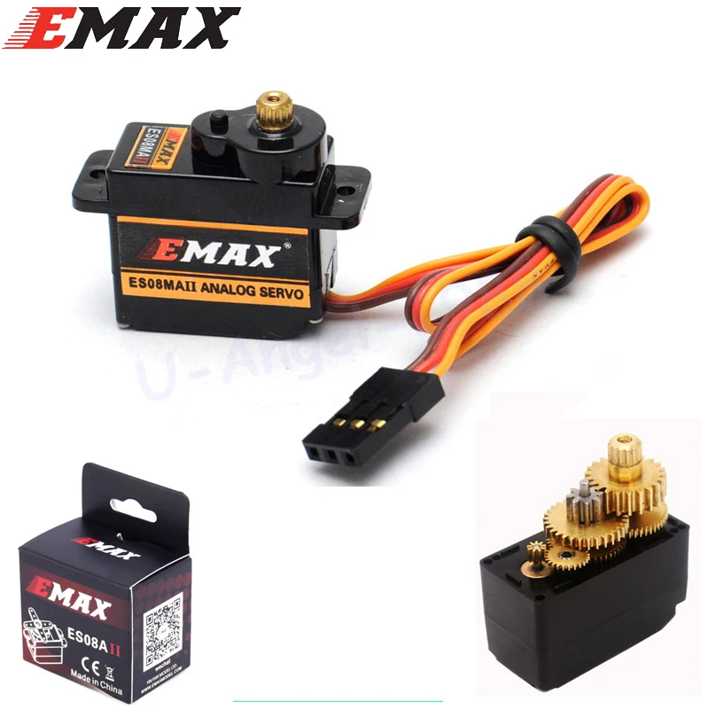 4 шт./лот оригинальный EMAX ES08MA II Mini металлическая Шестерня Аналоговый сервопривод