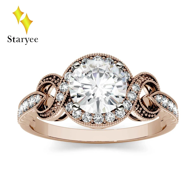 Test Positive 18K Solid Rose Gold 0.5ct GH Round Brilliant Engagement Band Moissanite Lab Diamond Halo Rings For Women
Test Positive 18K Solid Rose Gold 0.5ct GH Round Brilliant Engagement Band Moissanite Lab Diamond Halo Rings For Women