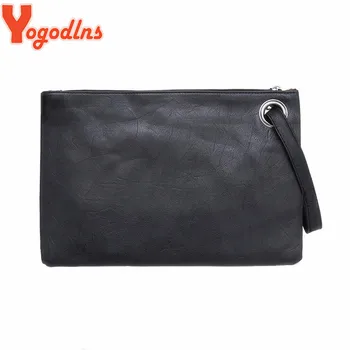 Yogodlns solid clutch bag leather women envelope bag