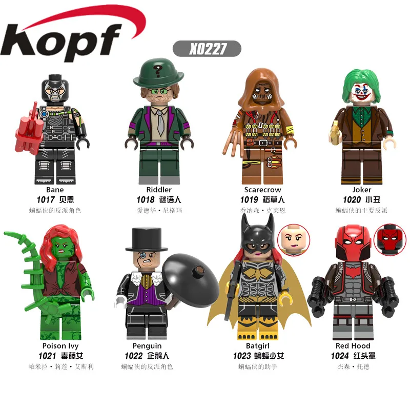 Legoingly Marvel Avengers Super Heroes Bane Riddler Scarecrow Joker Building Blocks Model Minfigured Toys For Children X0227
Legoingly Marvel Avengers Super Heroes Bane Riddler Scarecrow Joker Building Blocks Model Minfigured Toys For Children X0227