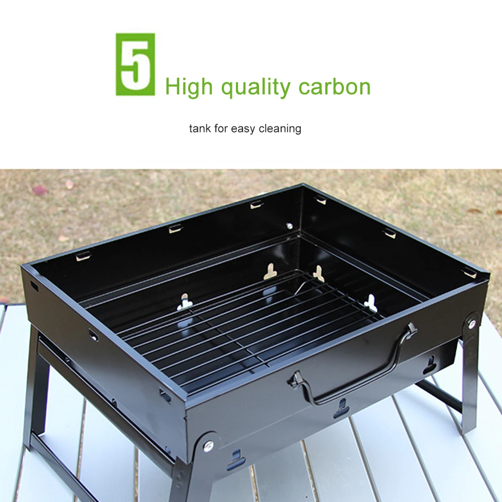 BBQ Grill Bakery Outdoor 2 People Charcoal Tool Carbon Barbecue Stove Foldable Barbecue tool 352720cm square barbecue rack (10)