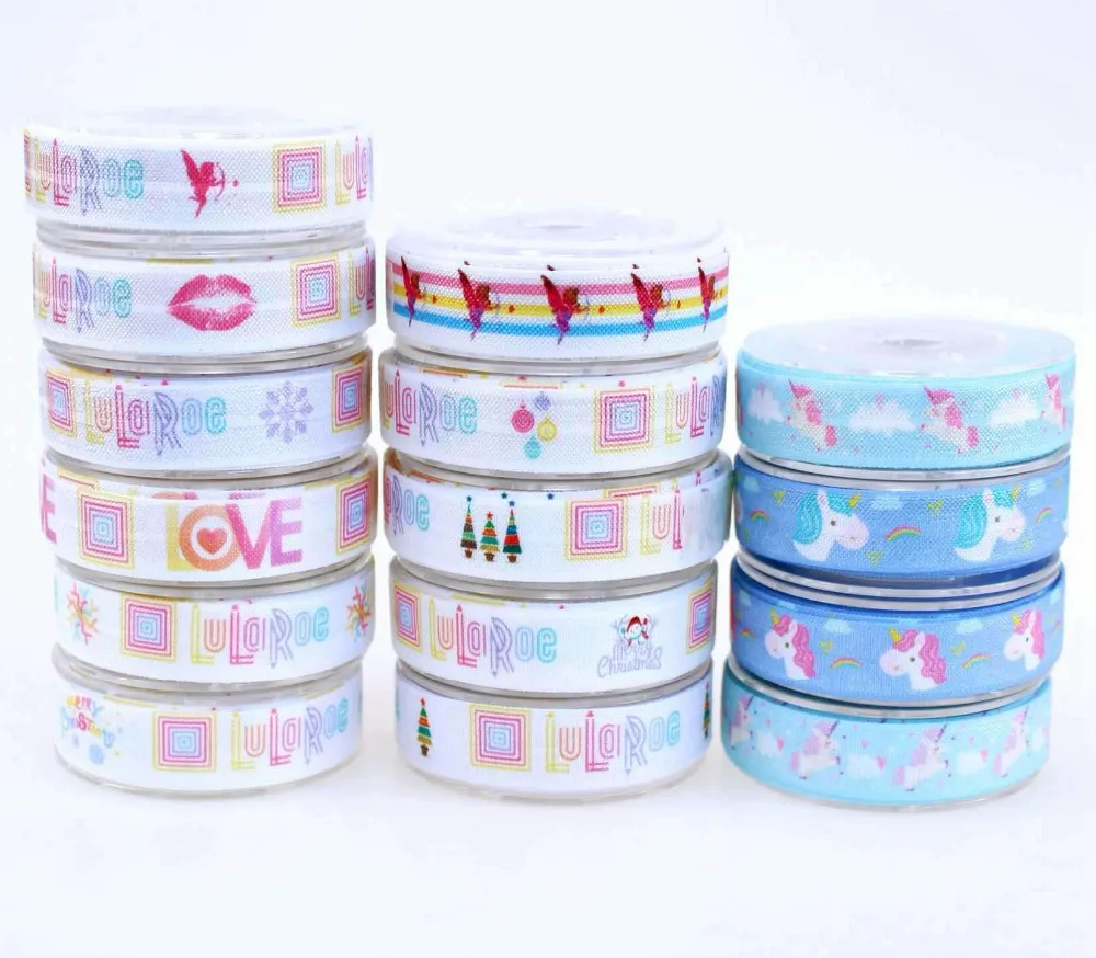 15 designs heat transfer print Fold Over Elastic 100yards per roll Supply custom print FOE Ribbon
15 designs heat transfer print Fold Over Elastic 100yards per roll Supply custom print FOE Ribbon