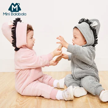Mini Balabala Baby Critter Romper Long Sleeve Cotton Sherpa-lined Hoodie One-Piece Newborn Infant Baby Girls Boy Outwear Clothes
Mini Balabala Baby Critter Romper Long Sleeve Cotton Sherpa-lined Hoodie One-Piece Newborn Infant Baby Girls Boy Outwear Clothes