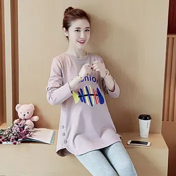 Maternity clothes during the spring and autumn outfit long-sleeved jacket fleece joker render T-shirt unlined upper garment of t
Maternity clothes during the spring and autumn outfit long-sleeved jacket fleece joker render T-shirt unlined upper garment of t