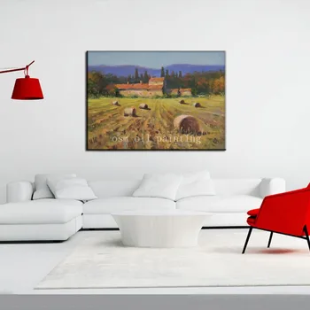 수제 추상 벽 아트웍 교수형 캔버스 그림 농장 집 handpainting tuscan 농장 풍경 시골 칼 유화