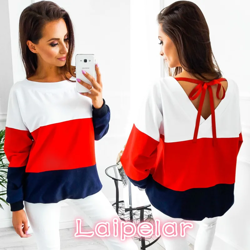 2018 Autumn Winter O-Neck Long Sleeve loose Pullovers back V collar Warm Blouse Women Knitted Sweatshirts pull femme tops
2018 Autumn Winter O-Neck Long Sleeve loose Pullovers back V collar Warm Blouse Women Knitted Sweatshirts pull femme tops