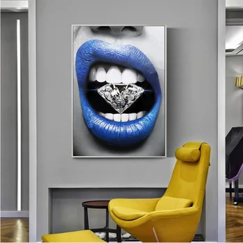 GOODECOR Modern Poster Art Sexy Blue Lips Diamond Bite Print Wall Oil Painting Canvas Picture Living Room Bar Office Home Decor
GOODECOR Modern Poster Art Sexy Blue Lips Diamond Bite Print Wall Oil Painting Canvas Picture Living Room Bar Office Home Decor