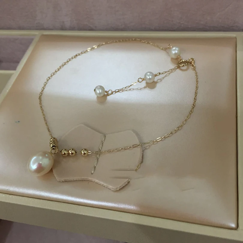 Newest Shine Layer Women Anklets 14K Gold Freshwater Pearl Ankle Bracelet Summer Mujer Sandals Beach tobilleras on Foot
Newest Shine Layer Women Anklets 14K Gold Freshwater Pearl Ankle Bracelet Summer Mujer Sandals Beach tobilleras on Foot