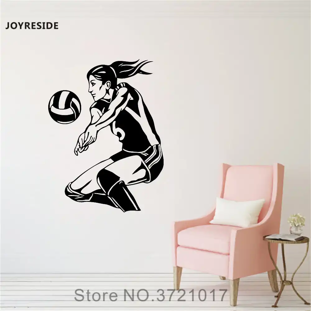 Joyreside Volleyball Player Wall Sports Decal Vinyl Sticker Home