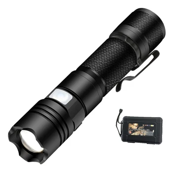 5 Light Modes Long Throw Adjustable Focus MINI Handy LED Flashlight, 1000 Lumen USB Rechargeable Zoom LED Torch with Plastic Box
5 Light Modes Long Throw Adjustable Focus MINI Handy LED Flashlight, 1000 Lumen USB Rechargeable Zoom LED Torch with Plastic Box