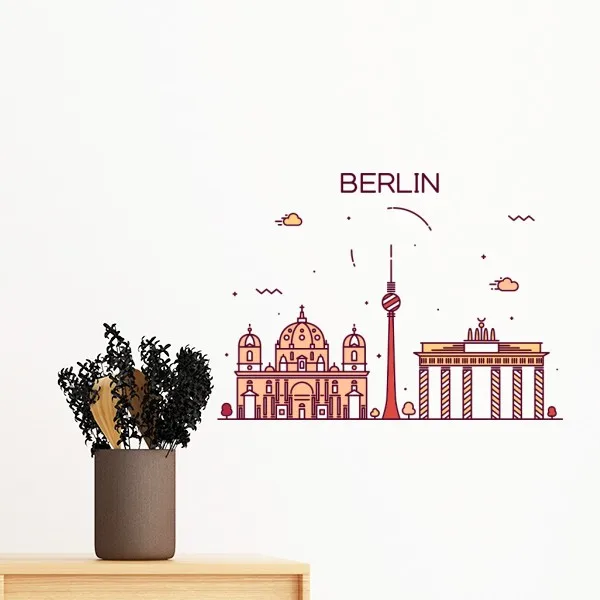 Berlin Vienna Moscow Venice Paris City Landmark Line Building Removable Wall Sticker Art Decals Mural DIY Wallpaper for Room
Berlin Vienna Moscow Venice Paris City Landmark Line Building Removable Wall Sticker Art Decals Mural DIY Wallpaper for Room