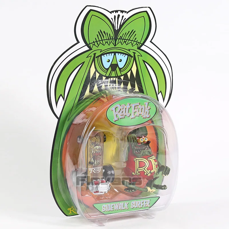 Rat Fink Big Daddy Ed Roth Sidewalk Surfer Skateboard Custom Action Figure