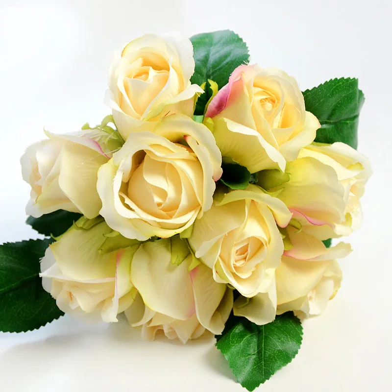 European Artificial Silk Rose with Leaves Bride Holding Flower Home Wedding Decoration Bouquet Valentine's Day Birthday Gift DIY
European Artificial Silk Rose with Leaves Bride Holding Flower Home Wedding Decoration Bouquet Valentine's Day Birthday Gift DIY