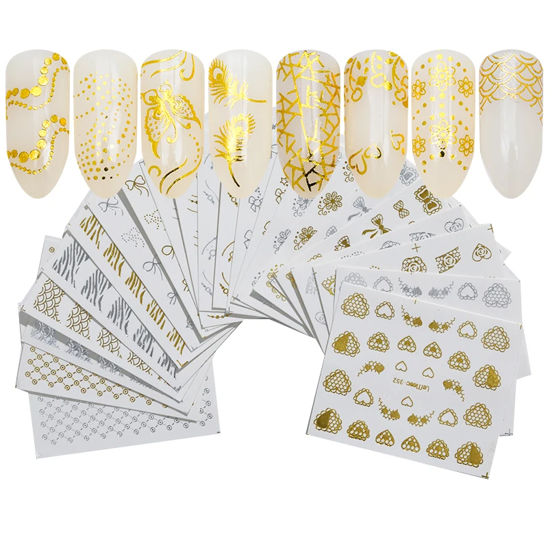 LEMOOC Gold Silver Nail Water Sticker Flower Heart Design Decal For Nails Decoration Nail Art Manicure Transfer Nail Stickers
LEMOOC Gold Silver Nail Water Sticker Flower Heart Design Decal For Nails Decoration Nail Art Manicure Transfer Nail Stickers