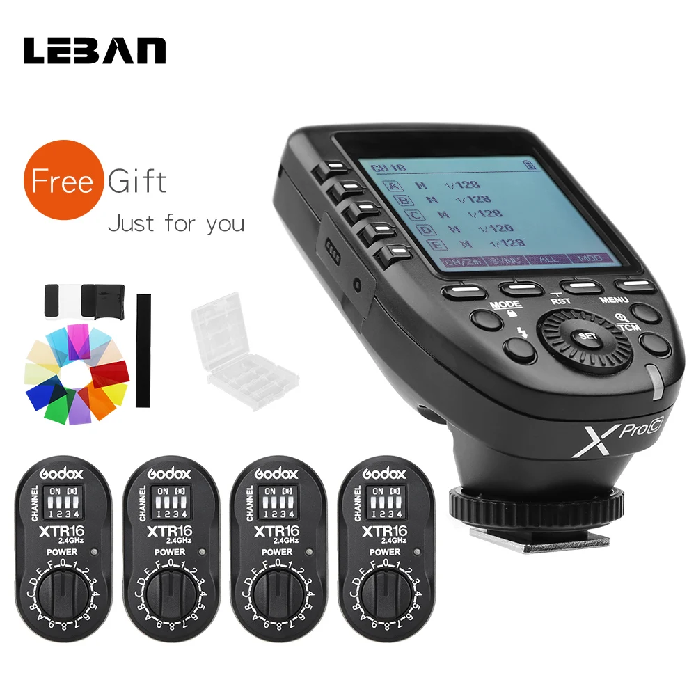 Godox XPro-C E-TTL HSS 2.4G Wireless X System Trigger with 4pcs XTR-16 Receiver for Canon DSLR Godox Flash DE300 V850C V860C
Godox XPro-C E-TTL HSS 2.4G Wireless X System Trigger with 4pcs XTR-16 Receiver for Canon DSLR Godox Flash DE300 V850C V860C