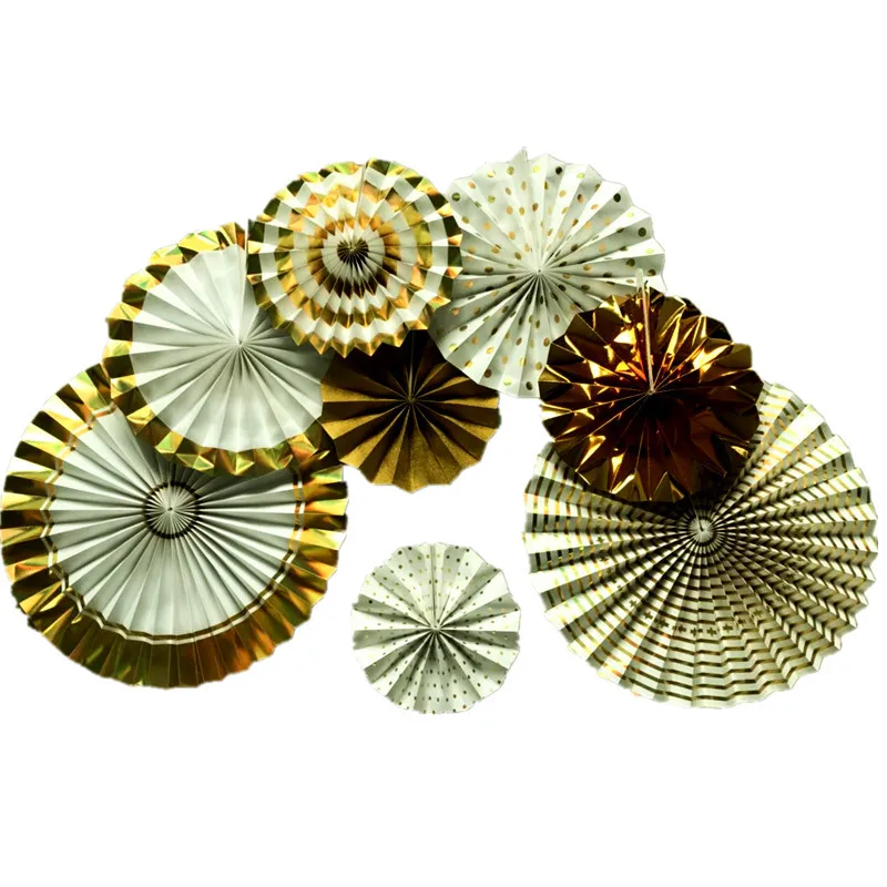 8pc/Set Diy Hanging Paper Fans Set Gold Round Pattern Paper Garlands for Party Wedding Birthday New Year Favor
8pc/Set Diy Hanging Paper Fans Set Gold Round Pattern Paper Garlands for Party Wedding Birthday New Year Favor