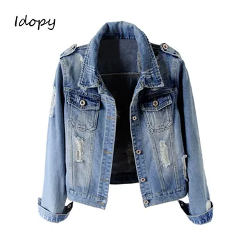 Idopy Womens Girls Casual Slim Fit Distressed Ripped Holes Long Sleeve Coat Trucker Denim Jean Jacket Coat Blue For Women
Idopy Womens Girls Casual Slim Fit Distressed Ripped Holes Long Sleeve Coat Trucker Denim Jean Jacket Coat Blue For Women