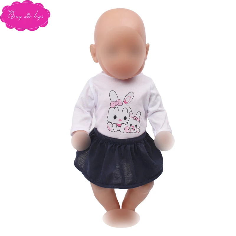Детская Одежда для кукол 43 см костюм кролика из мультфильма новорожденных белый