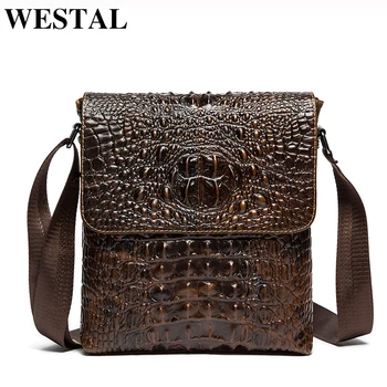 WESTAL Male Crossbody Bag Genuine Leather Men Bags Men Leather Men's Messenger Bags Causal Alligator Pattern Shoulder Bag 9881
WESTAL Male Crossbody Bag Genuine Leather Men Bags Men Leather Men's Messenger Bags Causal Alligator Pattern Shoulder Bag 9881